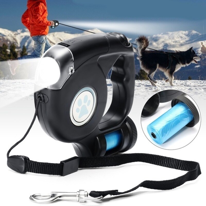 LED Automatic Retractable Dog Leash PUPPIES HAPPY