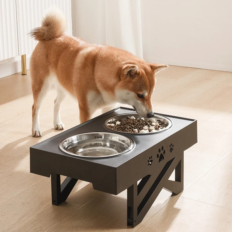 Double Non-Slip Dog Bowl for Food PUPPIES HAPPY